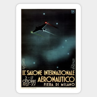 MILAN International Aeronautics Meet 1937 Advertisement Vintage Airplane Sticker